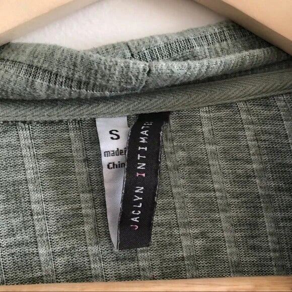 Ribbed Knit Cardigan Sweater Green - Picture 4 of 5